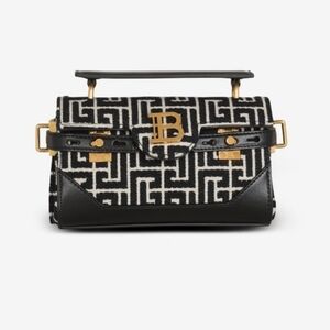 BALMAIN B-Buzz 19 Monogram JACQUARD BAguette Crossbody/sholder Bag